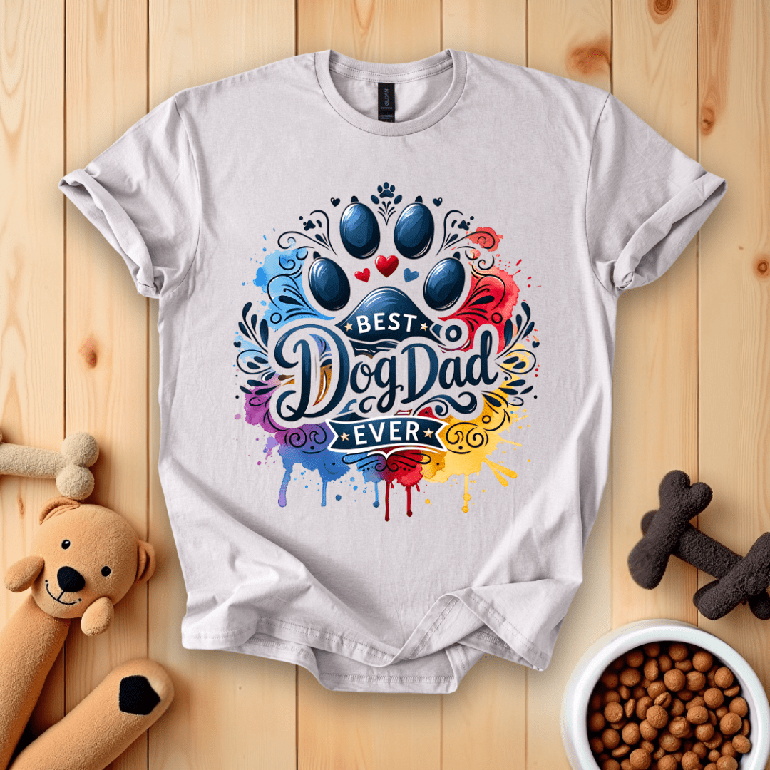 Ice Grey / S Best Dog Dad Ever T-Shirt