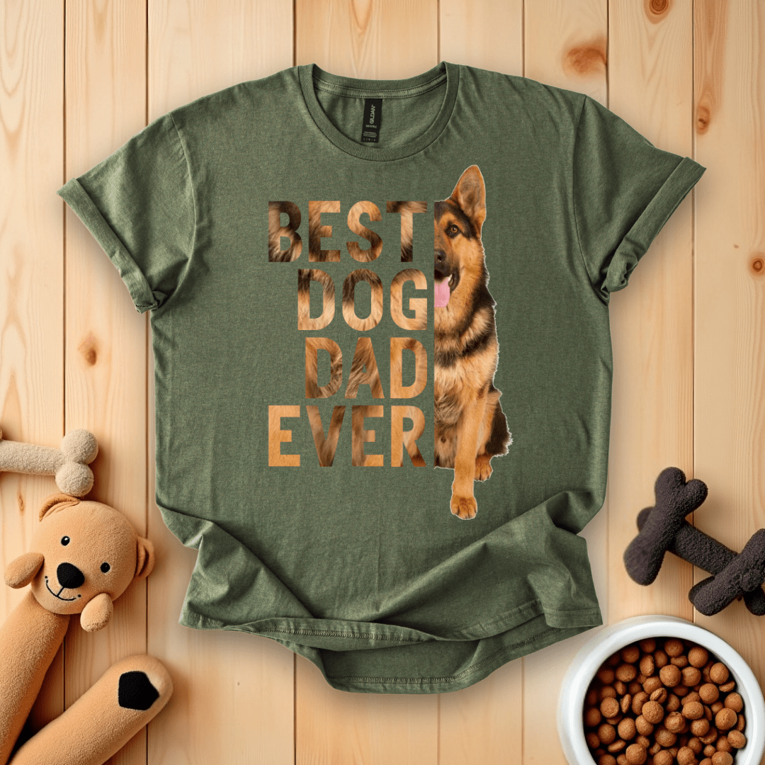 Military Green / S Best Dog Dad Ever T-Shirt