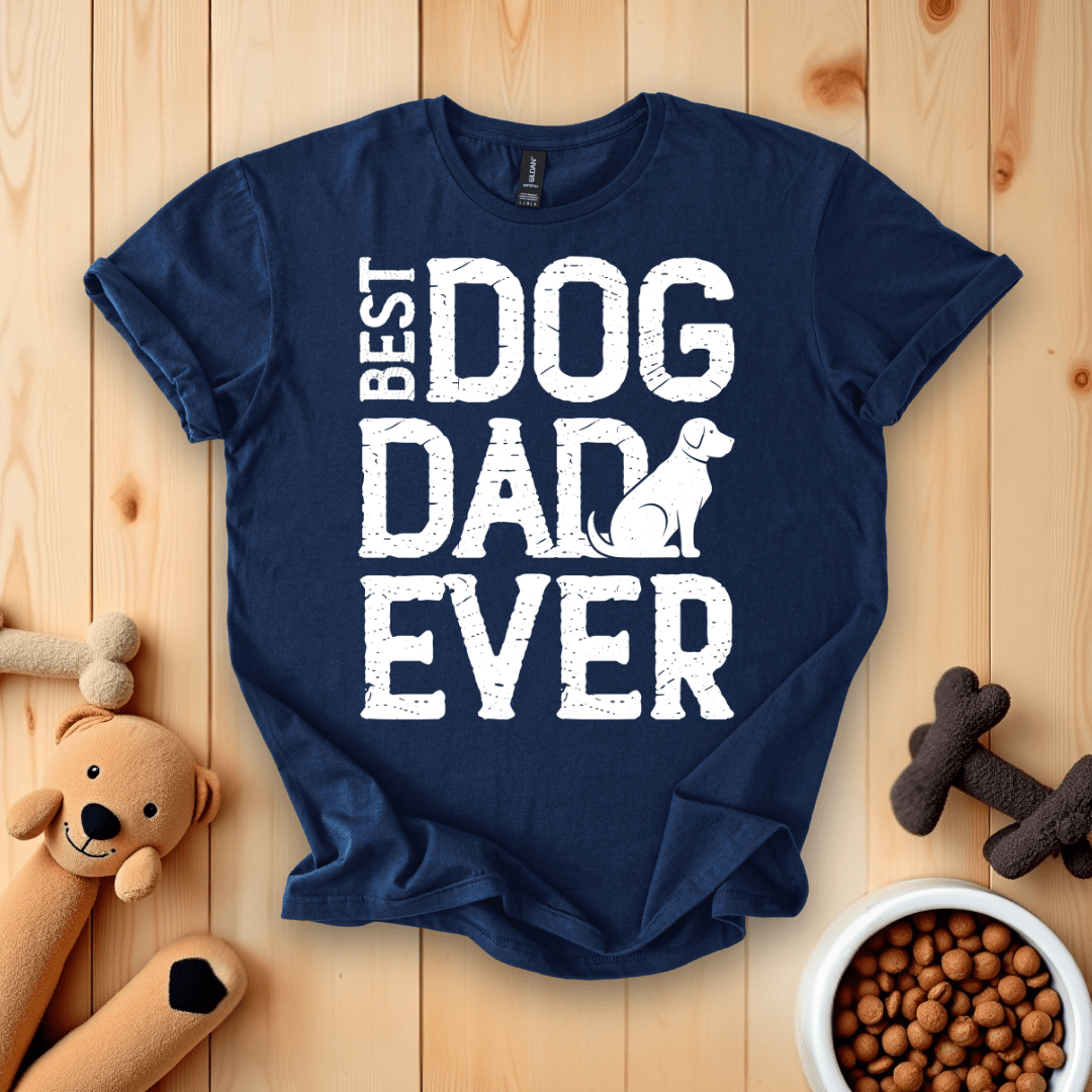 Navy / S Best Dog Dad Ever T-Shirt