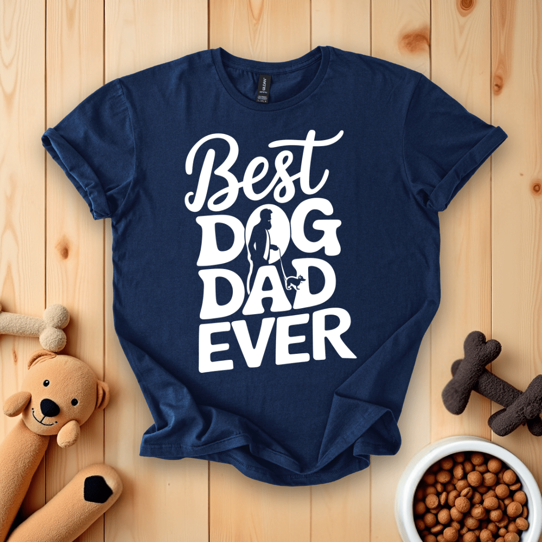 Navy / S Best Dog Dad Ever T-Shirt