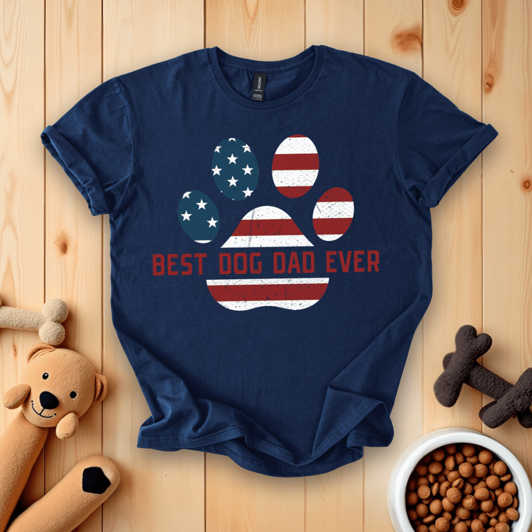 Navy / S Best Dog Dad Ever T-Shirt