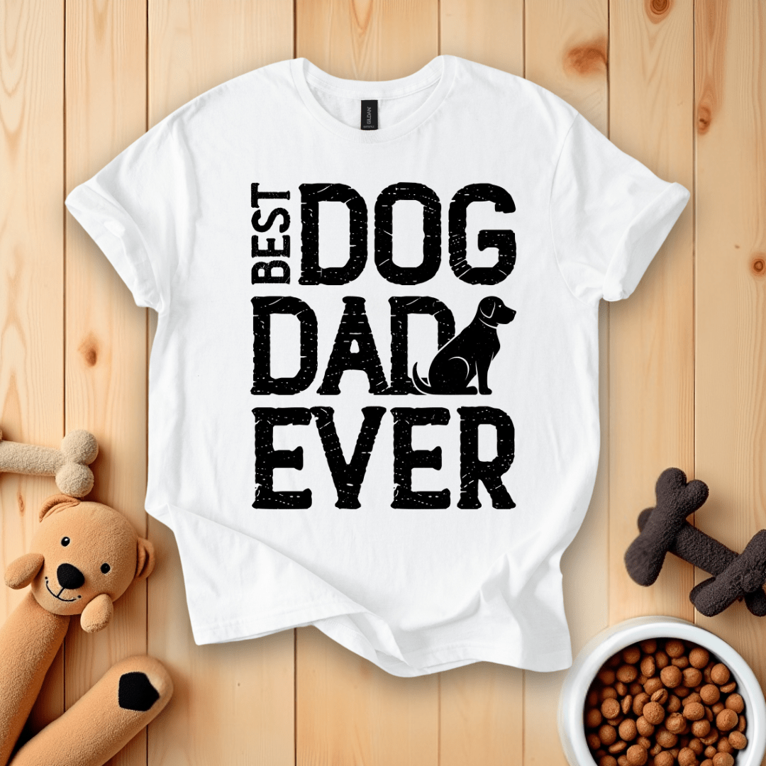 White / S Best Dog Dad Ever T-Shirt