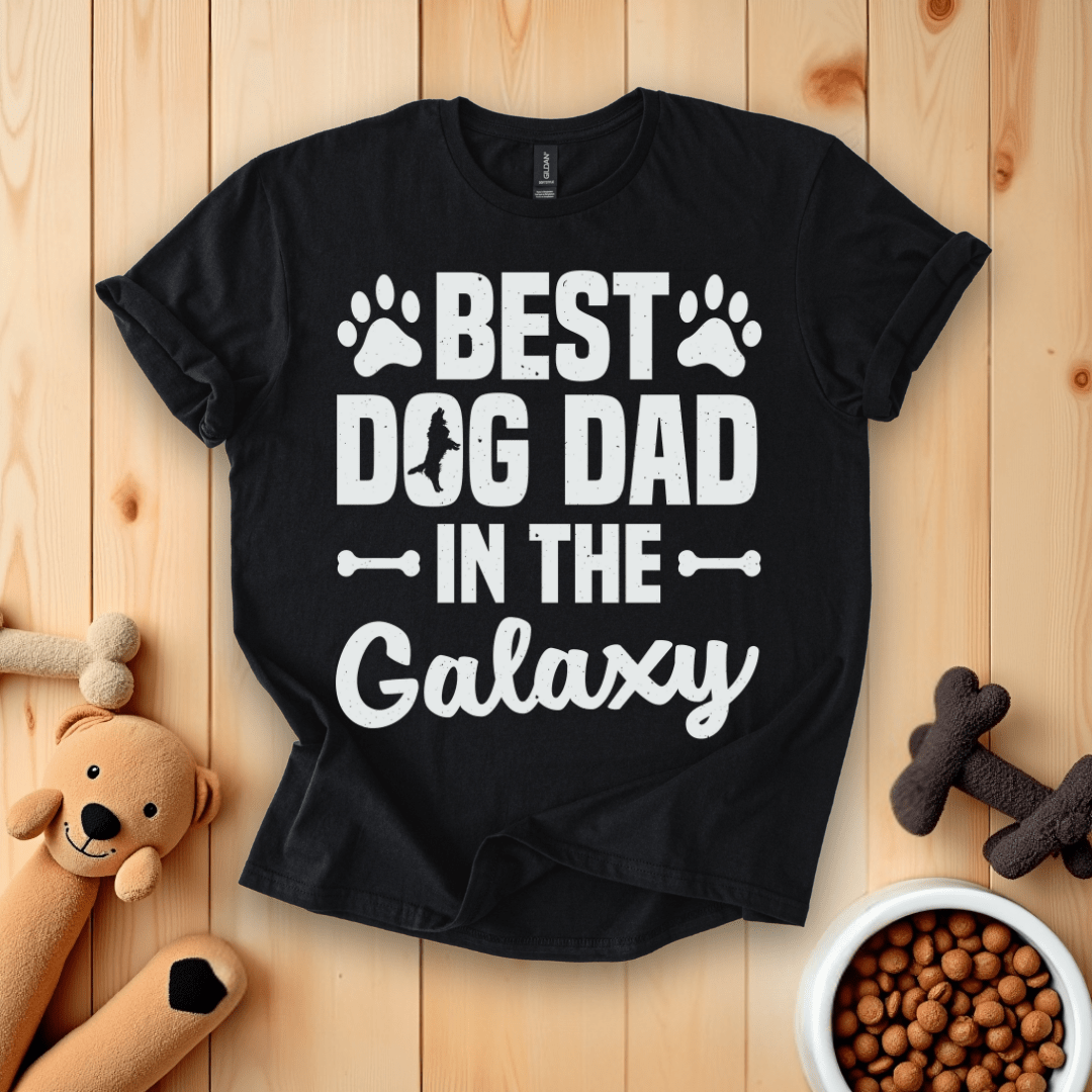 Black / S Best Dog Dad In The Galaxy T-Shirt