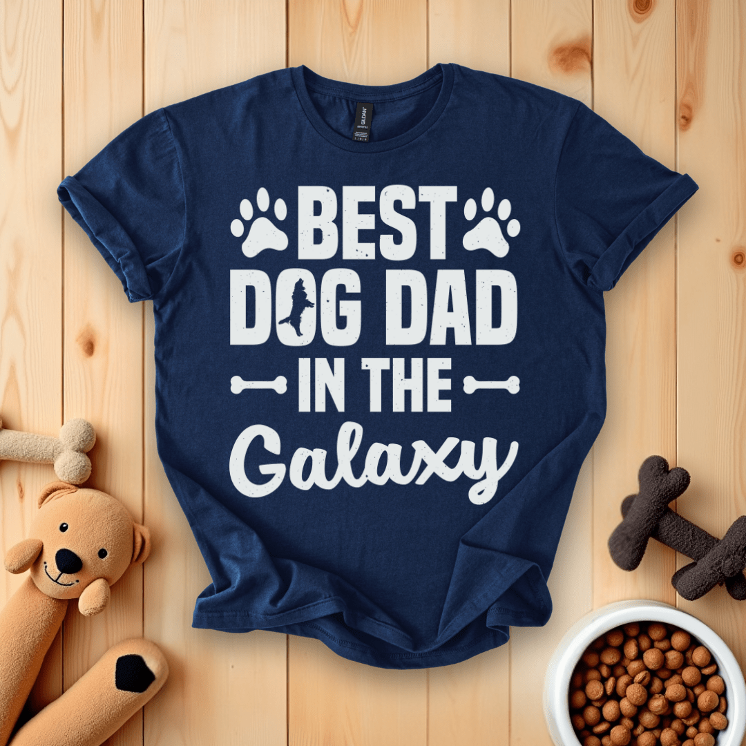 Navy / S Best Dog Dad In The Galaxy T-Shirt