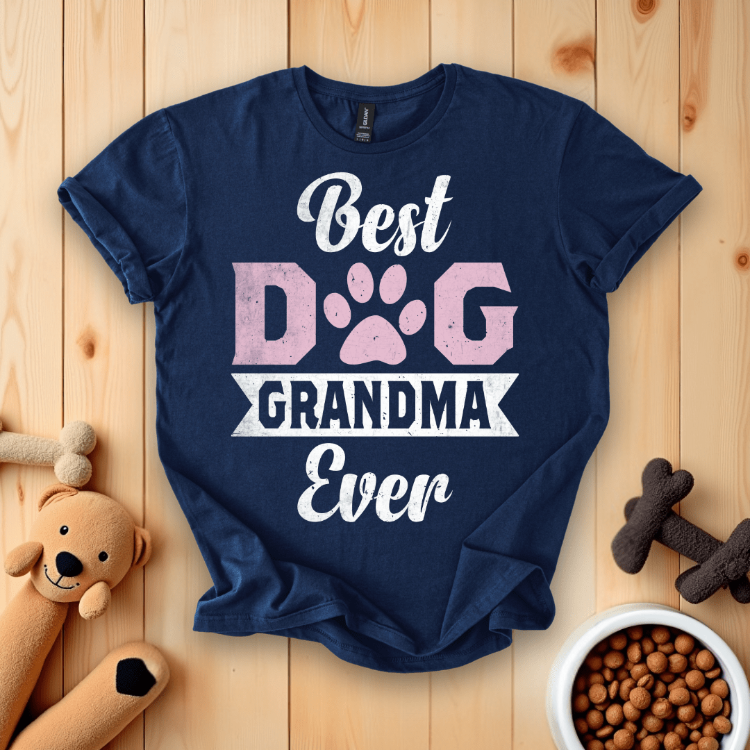 Navy / S Best Dog Grandma Ever T-Shirt