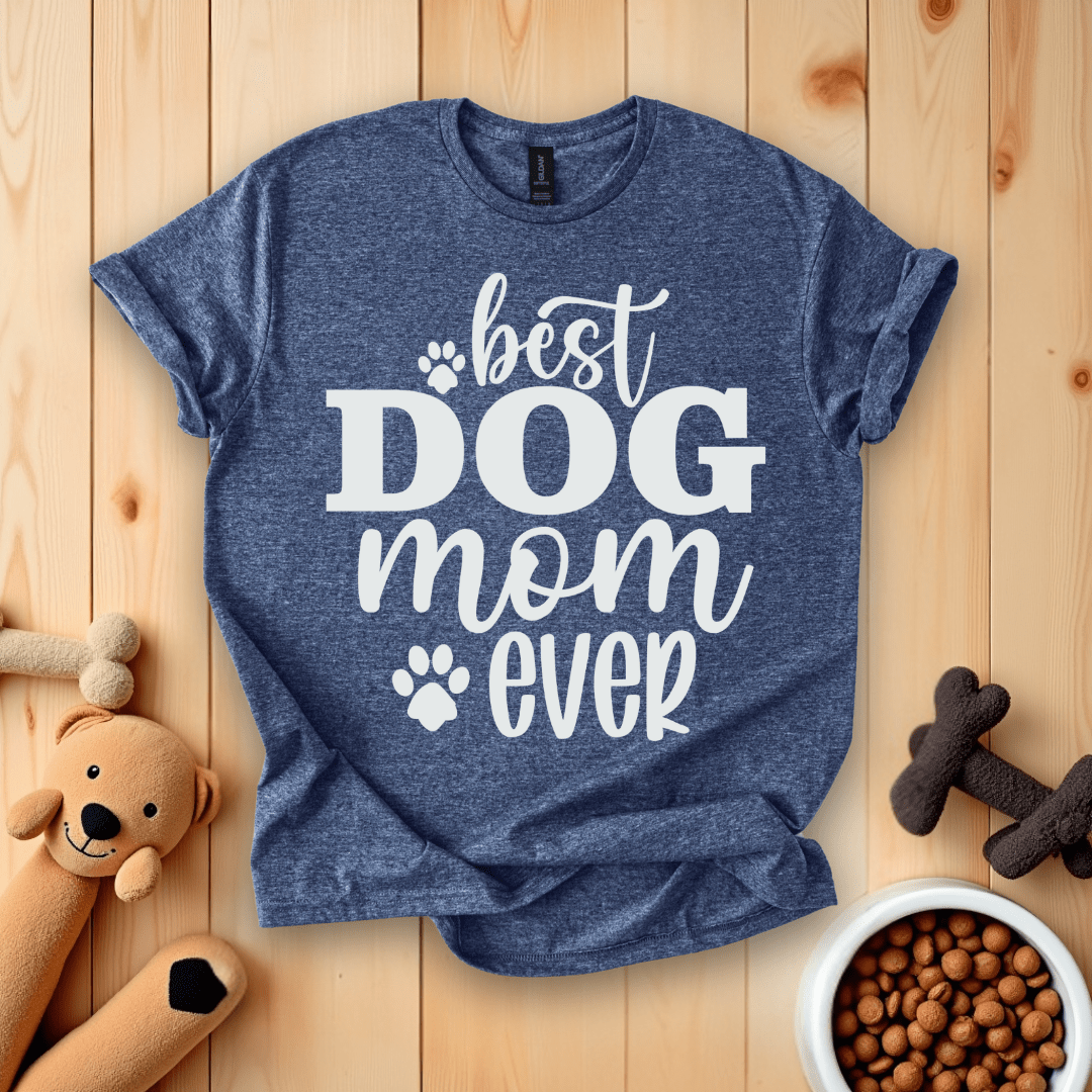 Heather Navy / S Best Dog Mom Ever T-Shirt