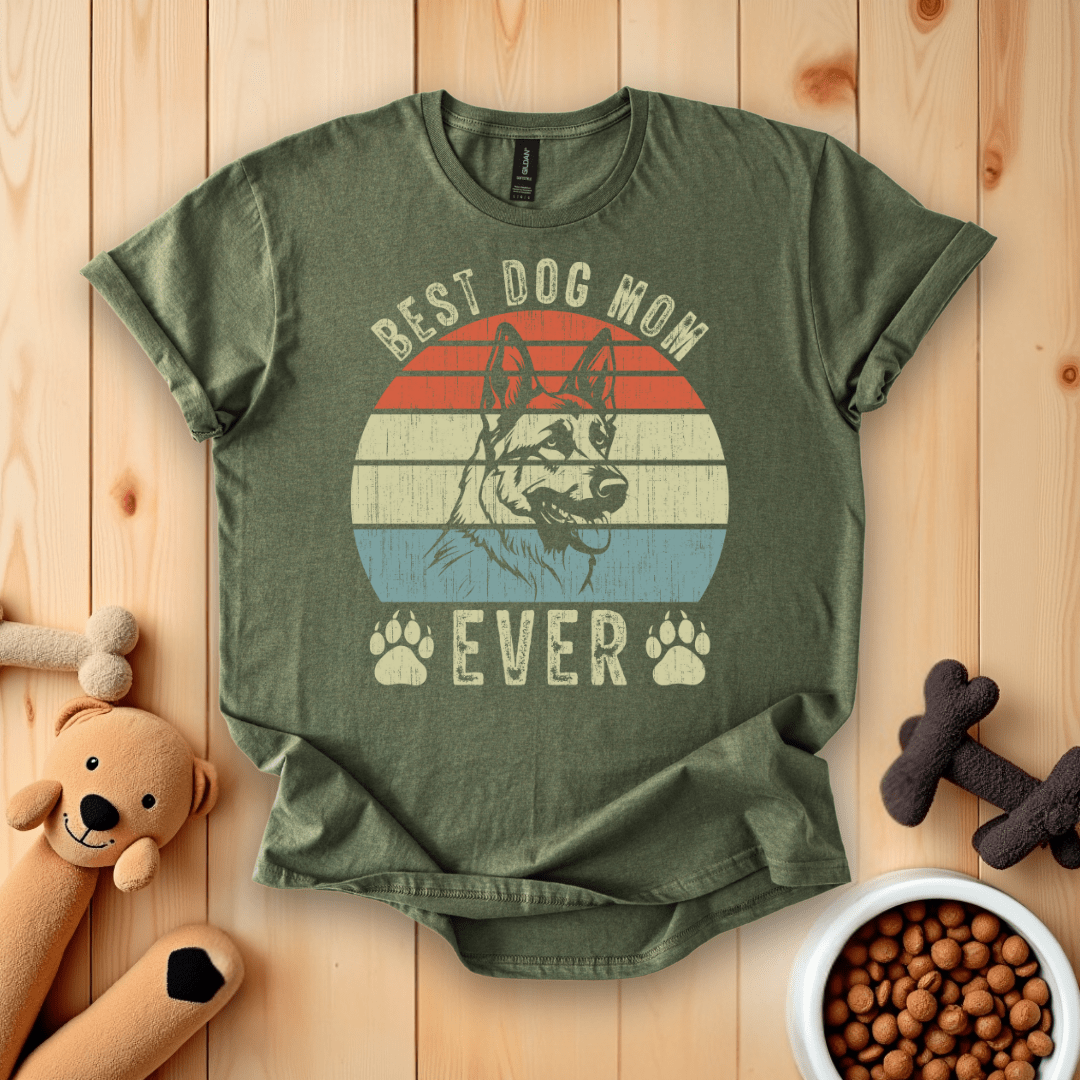 Military Green / S Best Dog Mom Ever T-Shirt