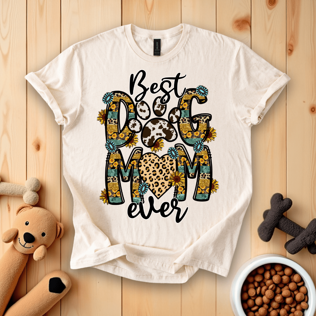 Natural / S Best Dog Mom Ever T-Shirt