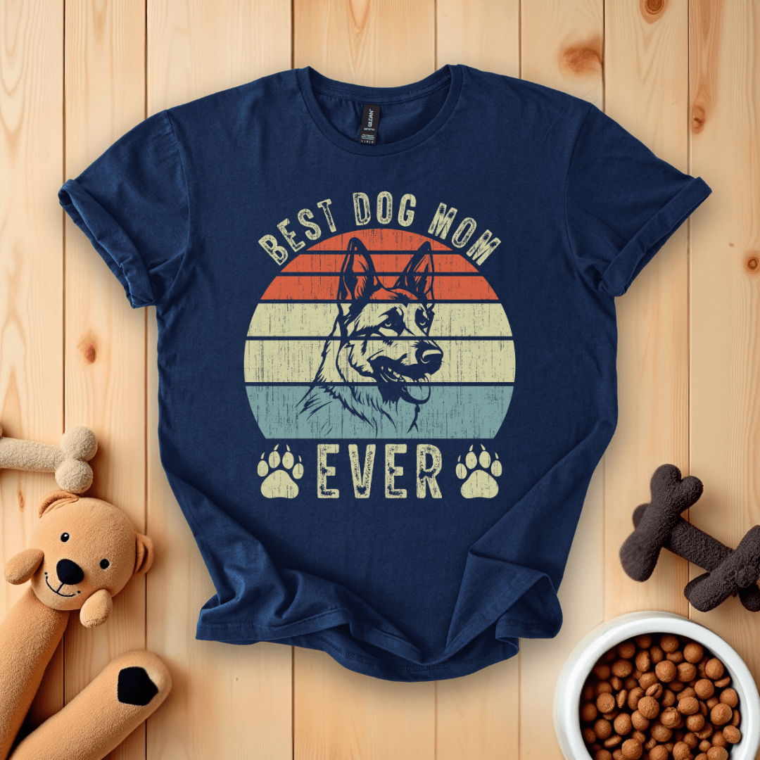 Navy / S Best Dog Mom Ever T-Shirt
