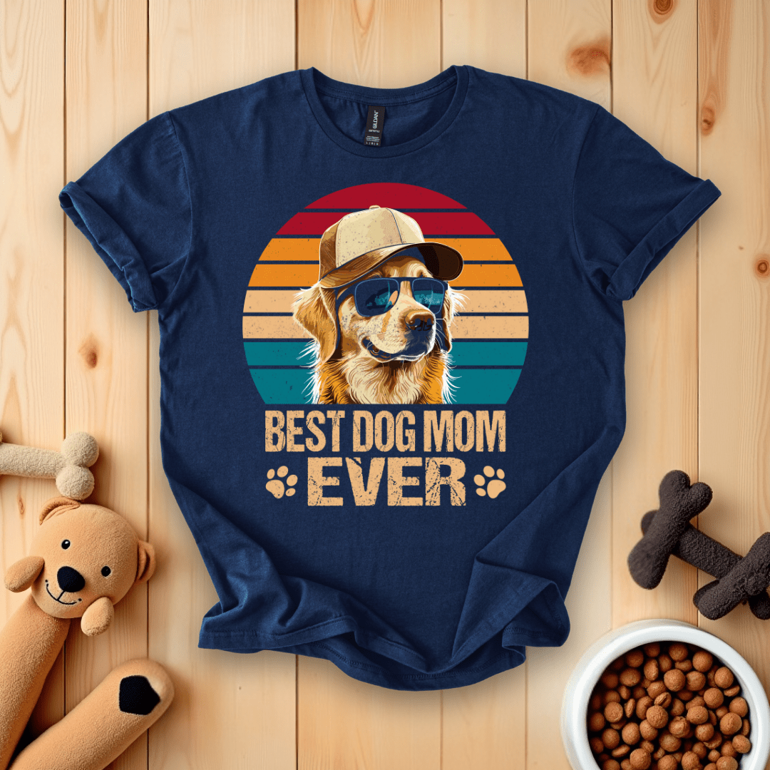 Navy / S Best Dog Mom Ever T-Shirt