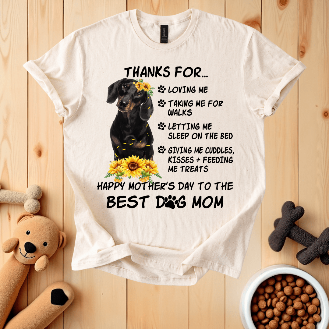 Natural / S Best Dog Mom T-Shirt