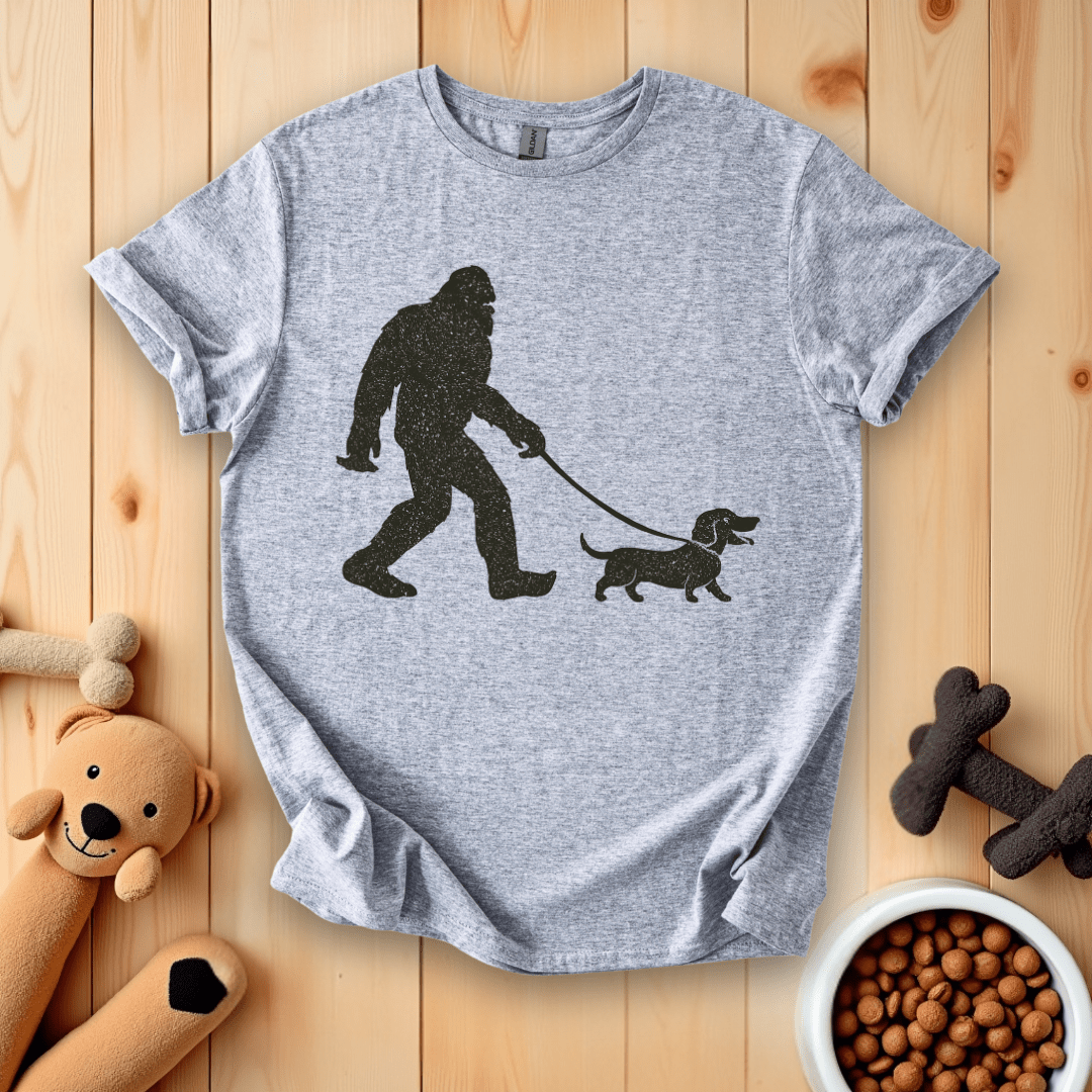 Sport Grey / S Bigfoot Walking Dachshund Dog T-Shirt