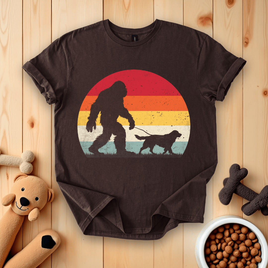 Dark Chocolate / S Bigfoot Walking Dog T-Shirt