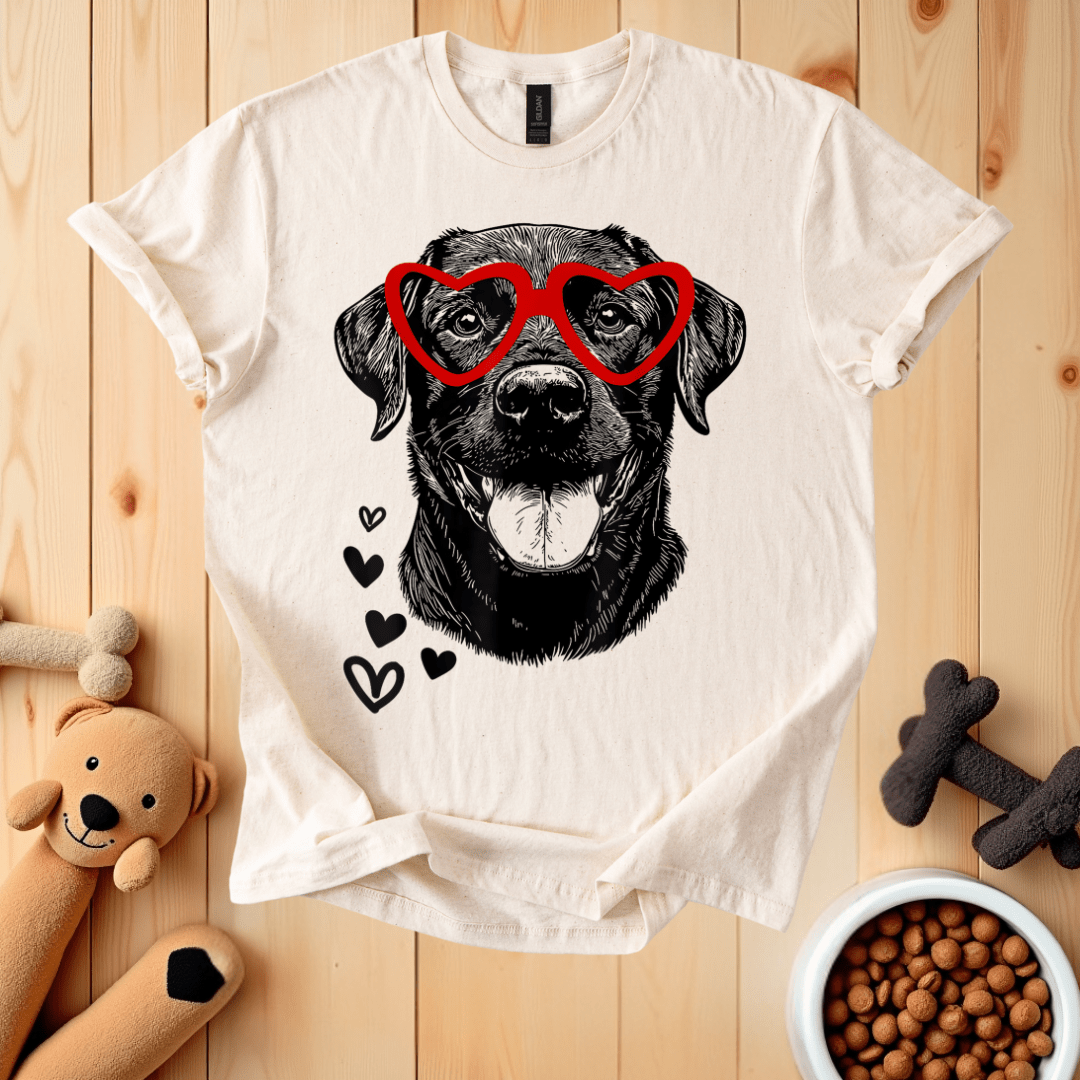 Natural / S Black Lab Valentine's Day T-Shirt