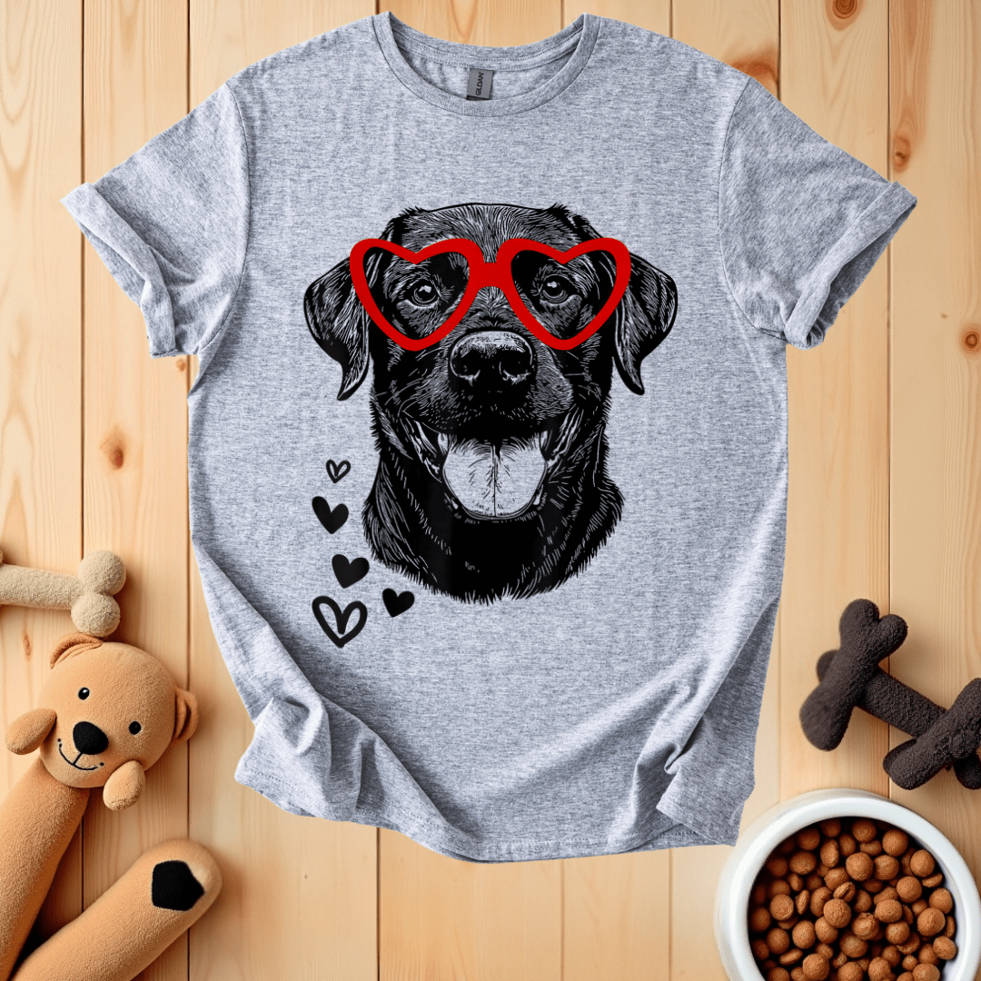 Sport Grey / S Black Lab Valentine's Day T-Shirt