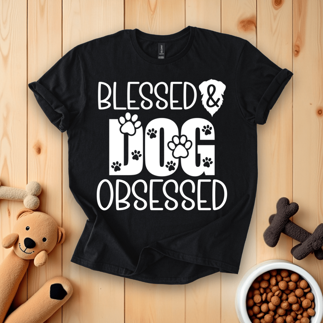 Black / S Blessed & Dog Obsessed T-Shirt