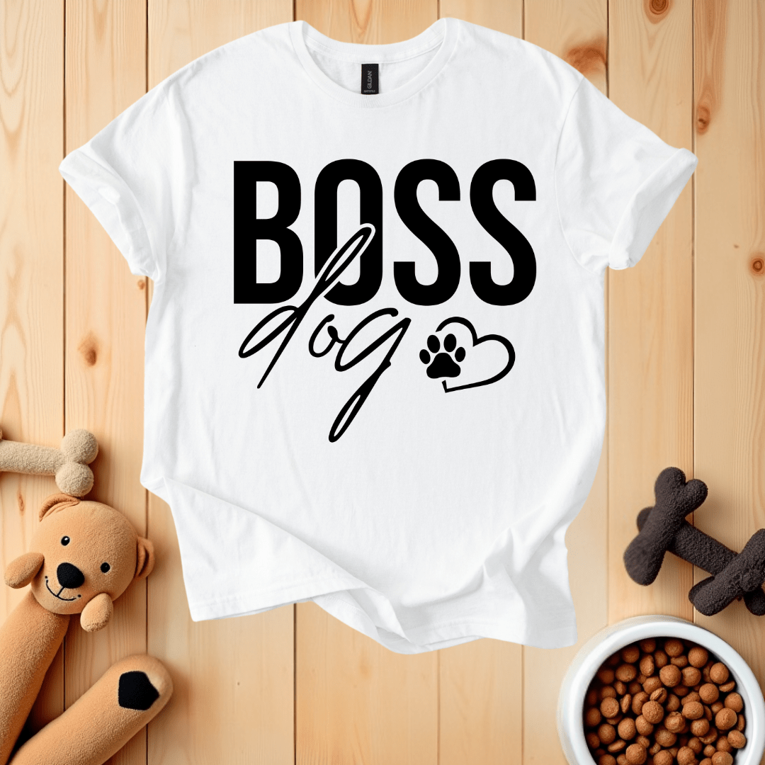 White / S Boss Dog T-Shirt