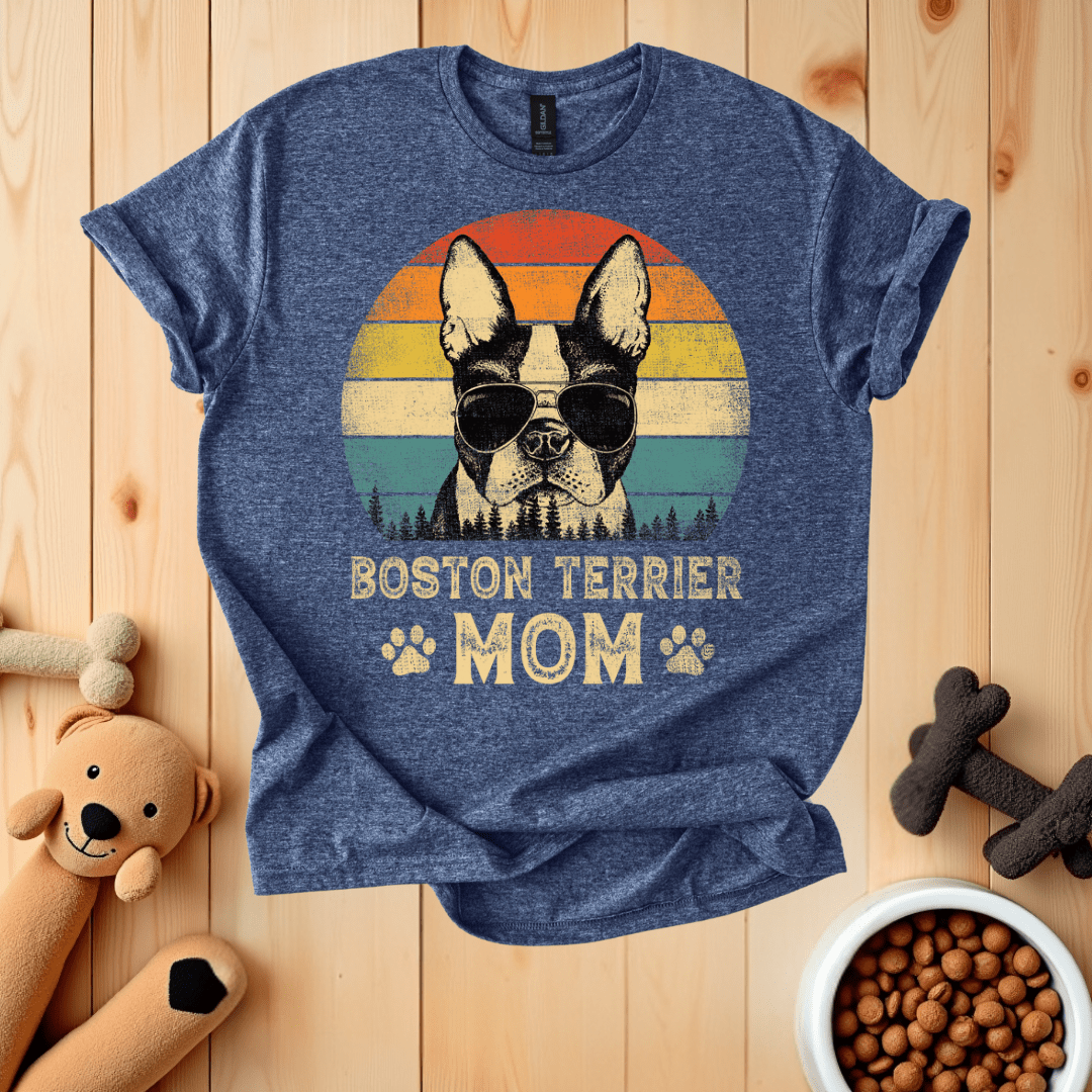 Heather Navy / S Boston Terrier Mom T-Shirt