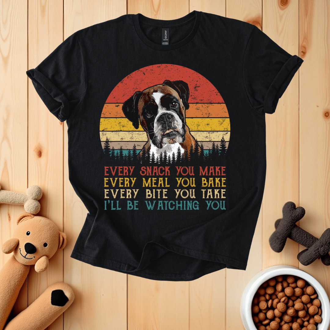 Black / S Boxer Dog Every Snack You Make T-Shirt