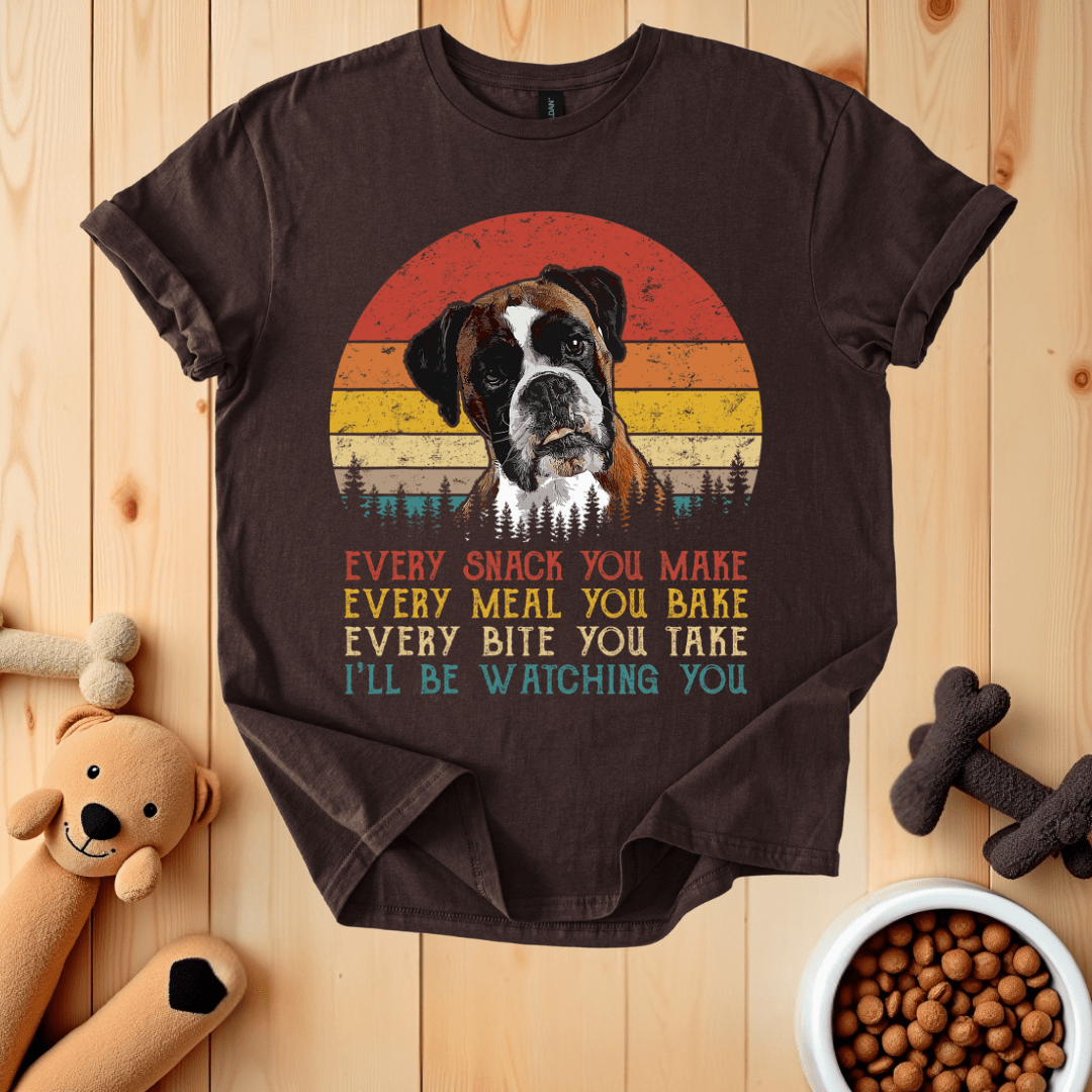 Dark Chocolate / S Boxer Dog Every Snack You Make T-Shirt