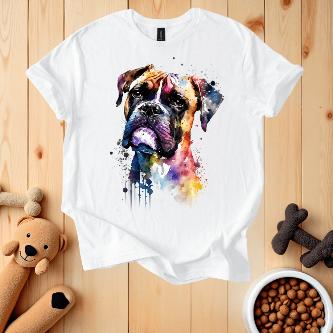 White / S Boxer Dog T-Shirt