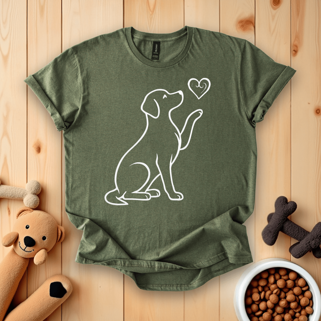 Military Green / S Brittany Spaniel Love T-Shirt