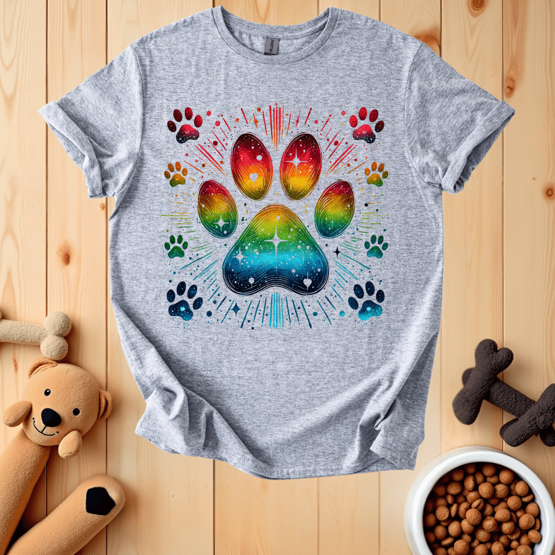 Sport Grey / S Colorful Dog Paw T-Shirt