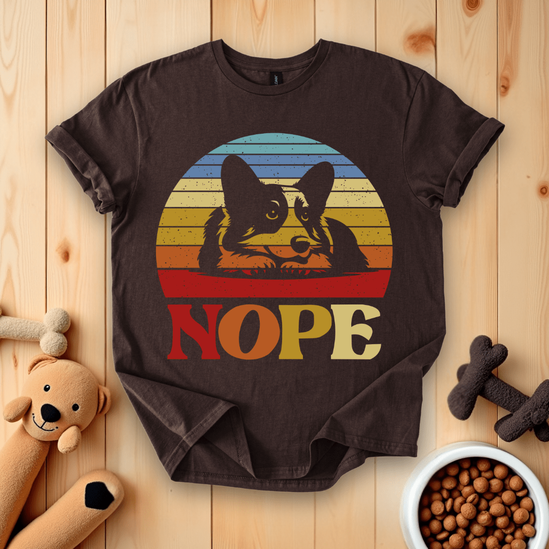 Dark Chocolate / S Corgi Nope T-Shirt
