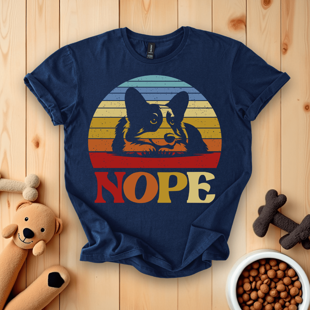 Navy / S Corgi Nope T-Shirt