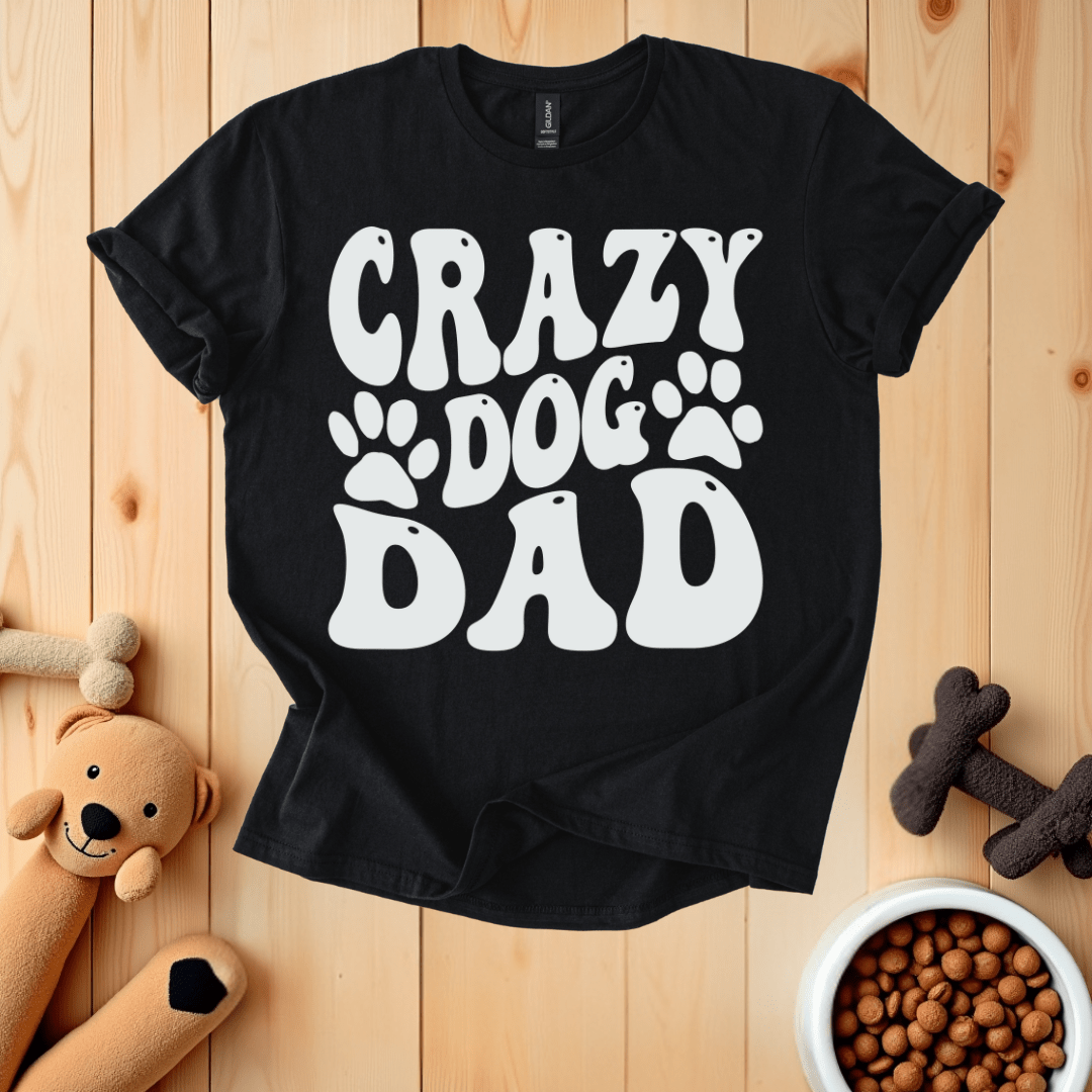 Black / S Crazy Dog Dad T-Shirt