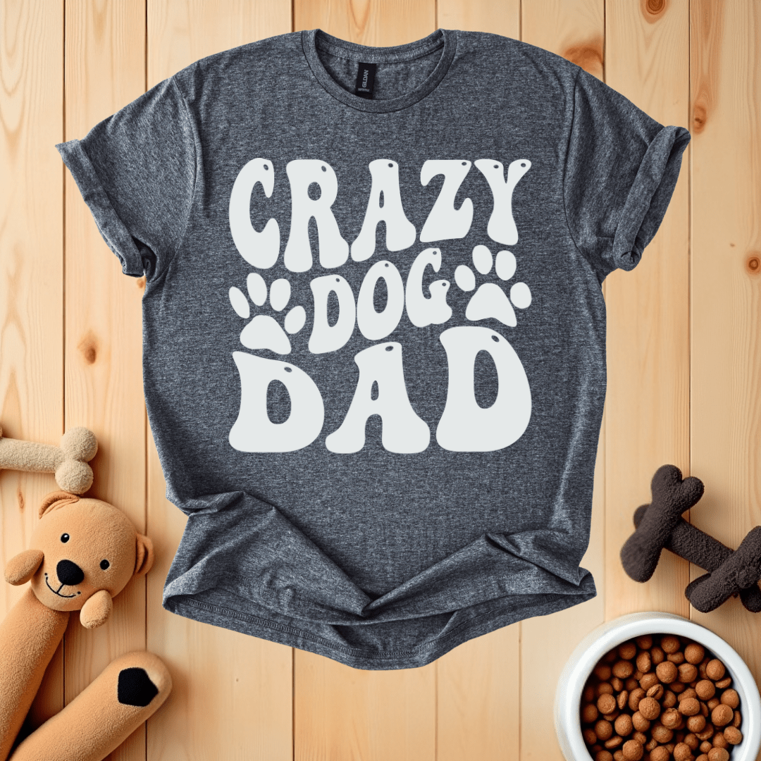 Dark Heather / S Crazy Dog Dad T-Shirt