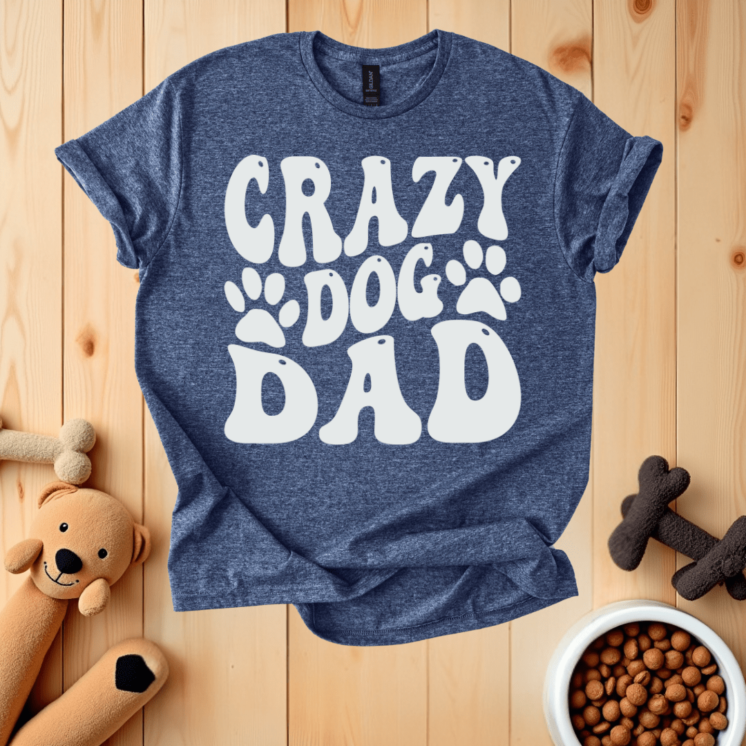 Heather Navy / S Crazy Dog Dad T-Shirt