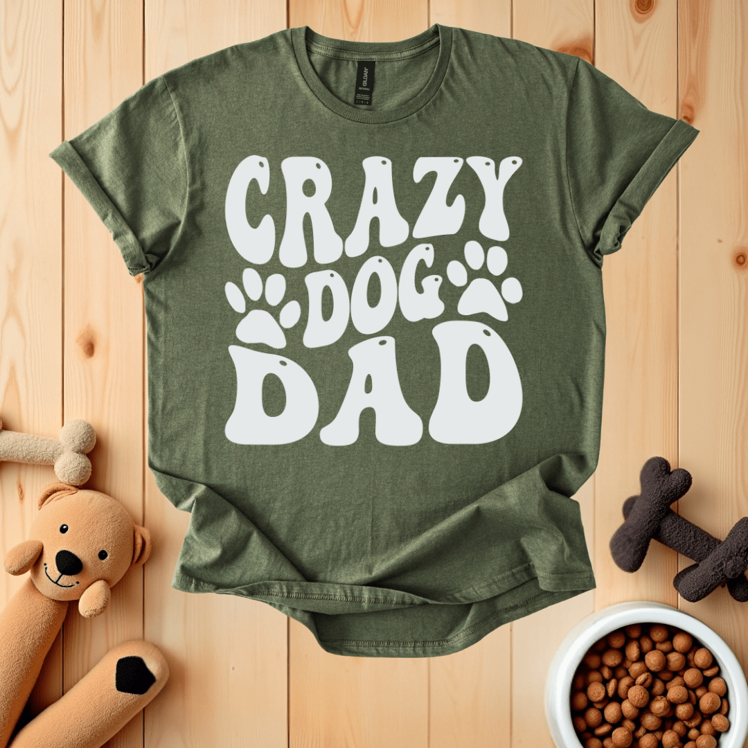 Military Green / S Crazy Dog Dad T-Shirt