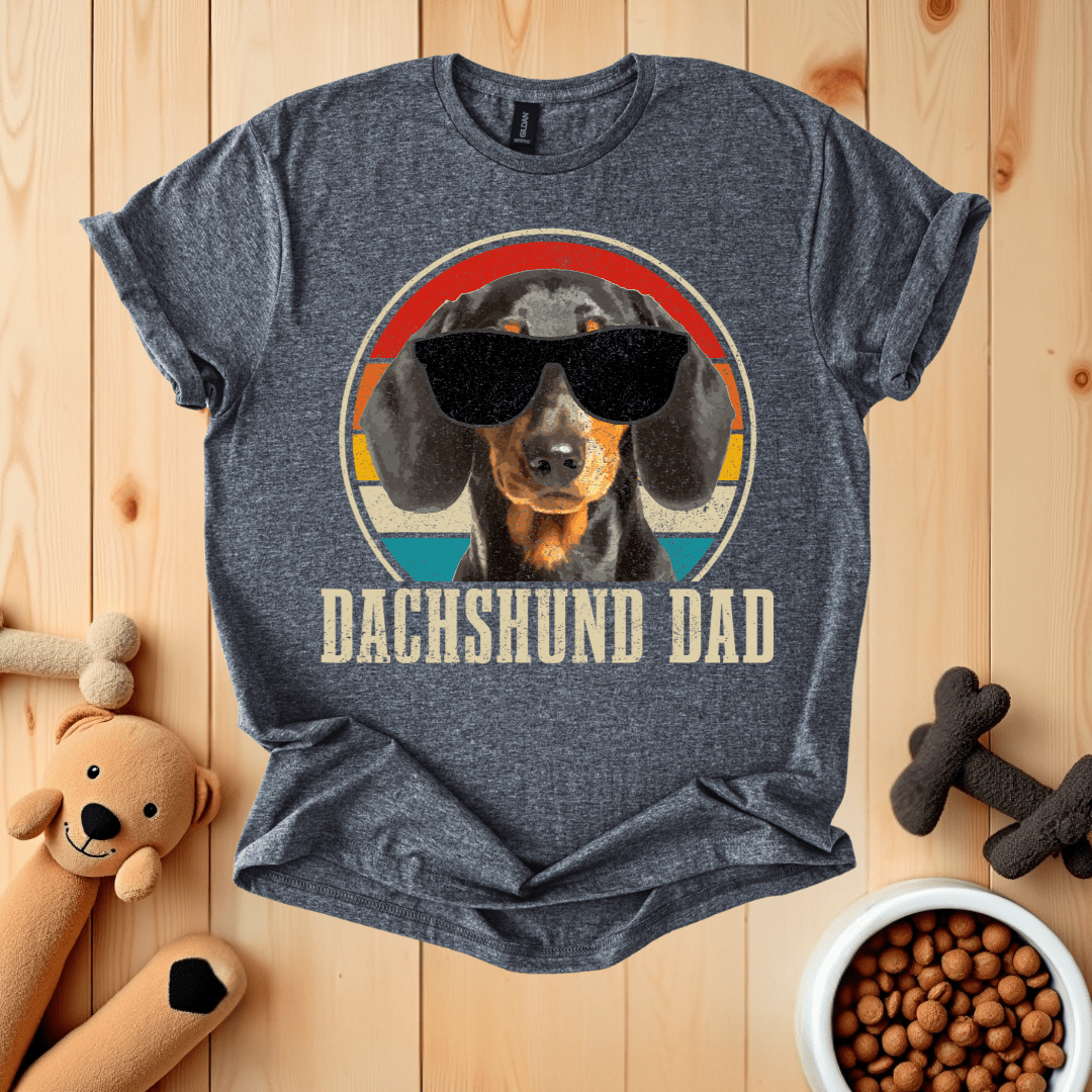 Dark Heather / S Dachshund Dad T-Shirt