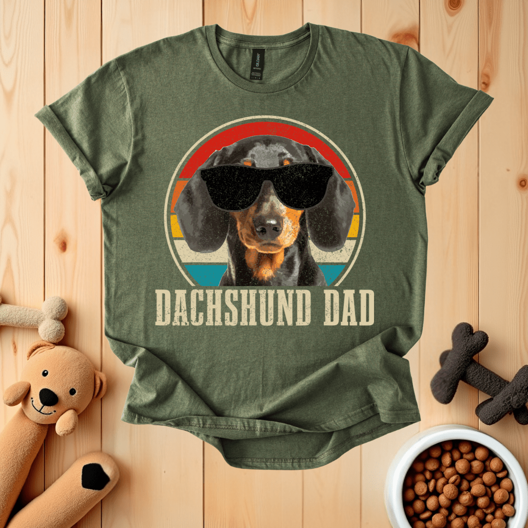 Military Green / S Dachshund Dad T-Shirt