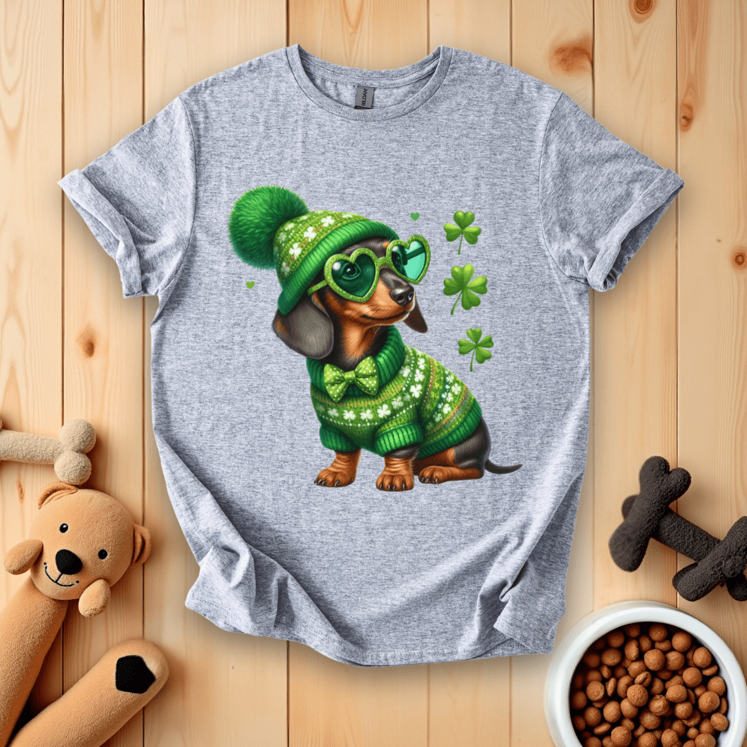 Sport Grey / S Dachshund Dog Happy St. Patricks Day T-Shirt
