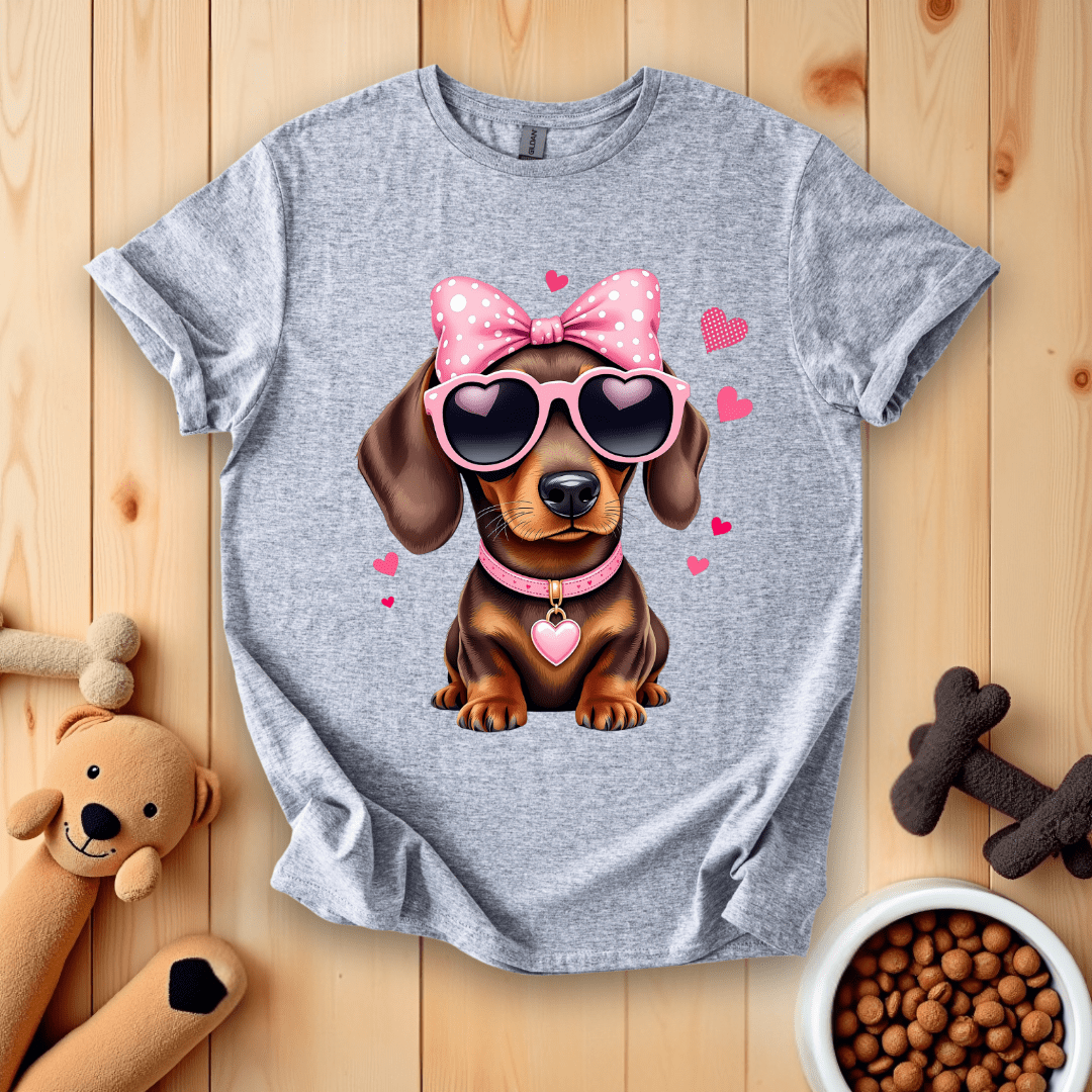 Sport Grey / S Dachshund Love T-Shirt