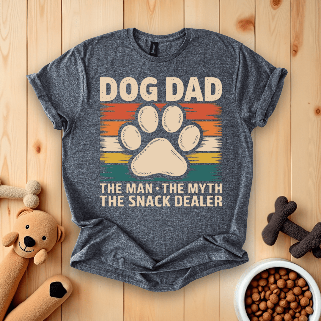 Dark Heather / S Dog Dad The Man The Myth The Snack Dealer T-Shirt