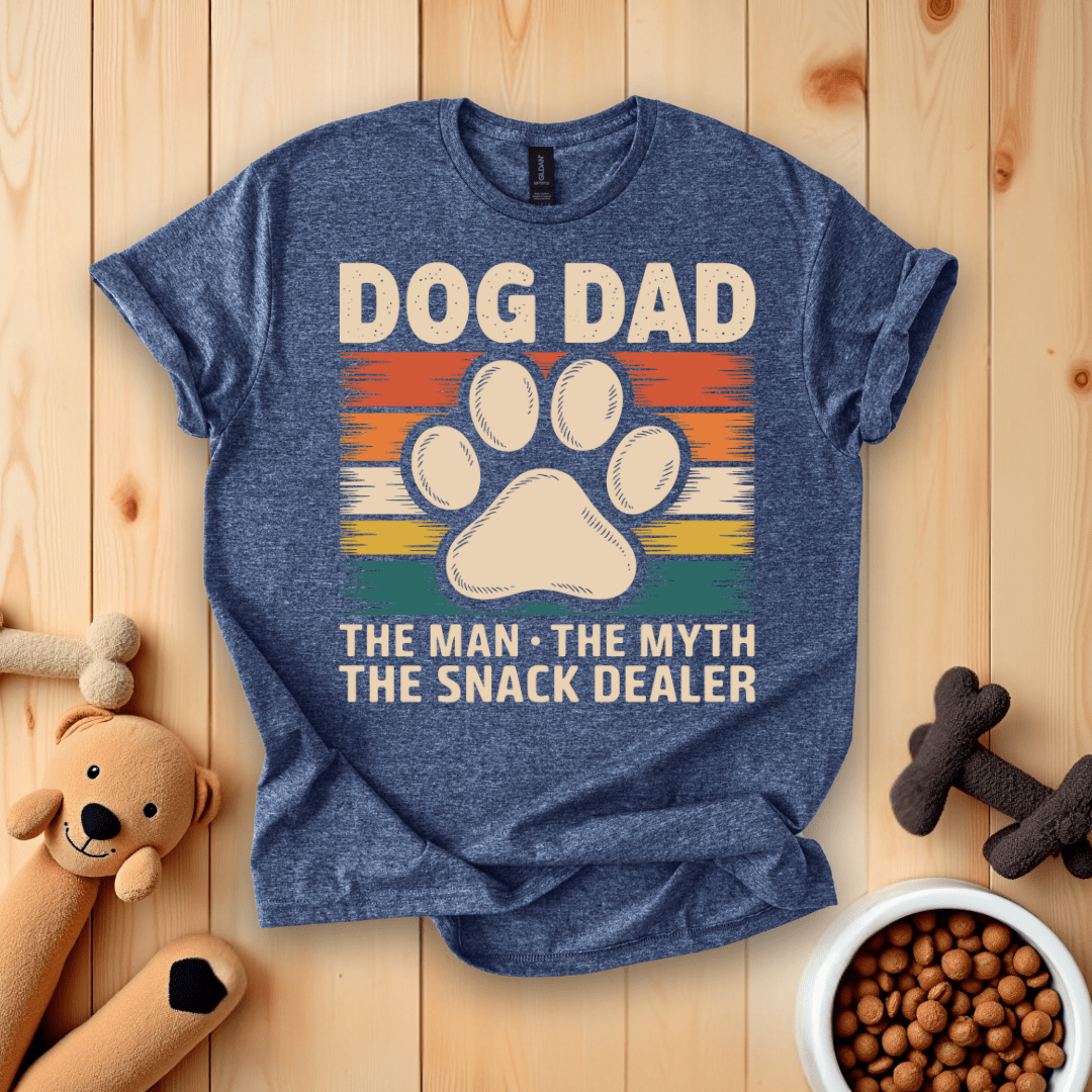 Heather Navy / S Dog Dad The Man The Myth The Snack Dealer T-Shirt