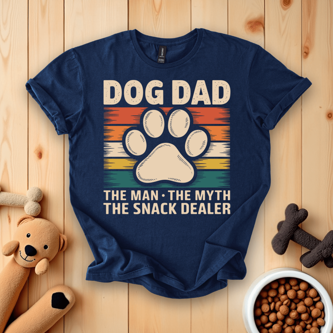 Navy / S Dog Dad The Man The Myth The Snack Dealer T-Shirt