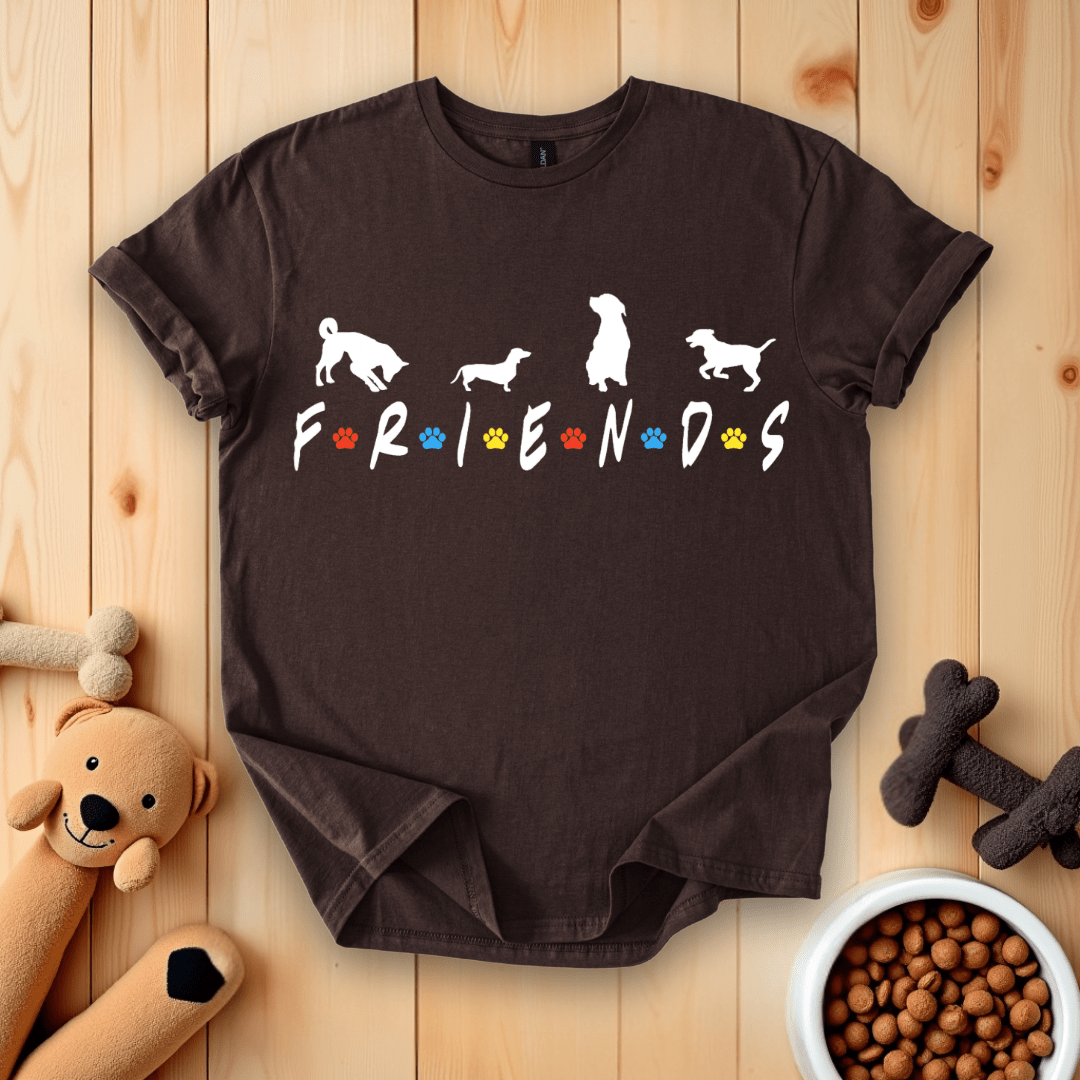 Dark Chocolate / S Dog Friends T-Shirt