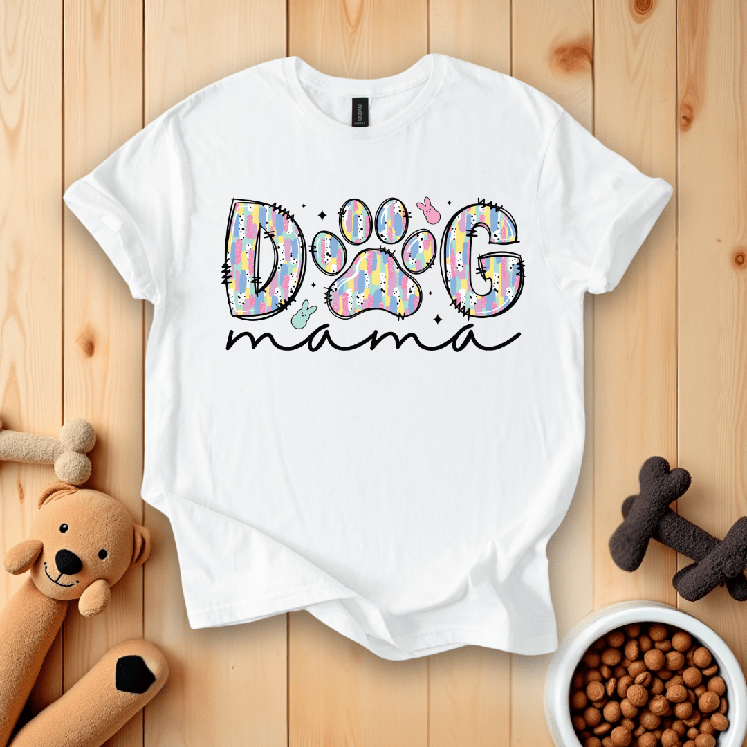 White / S Dog Mama Easter T-Shirt