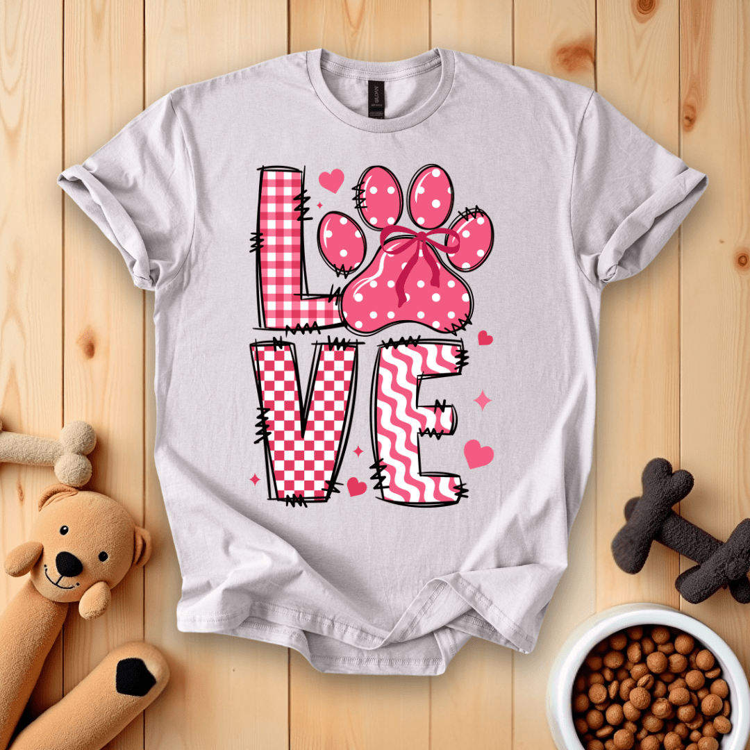Ice Grey / S Dog Paw Love T-Shirt