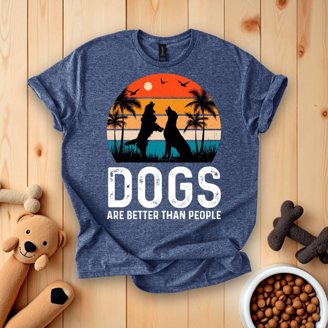 Heather Navy / S Dogs Are Better Than People T-Shirt