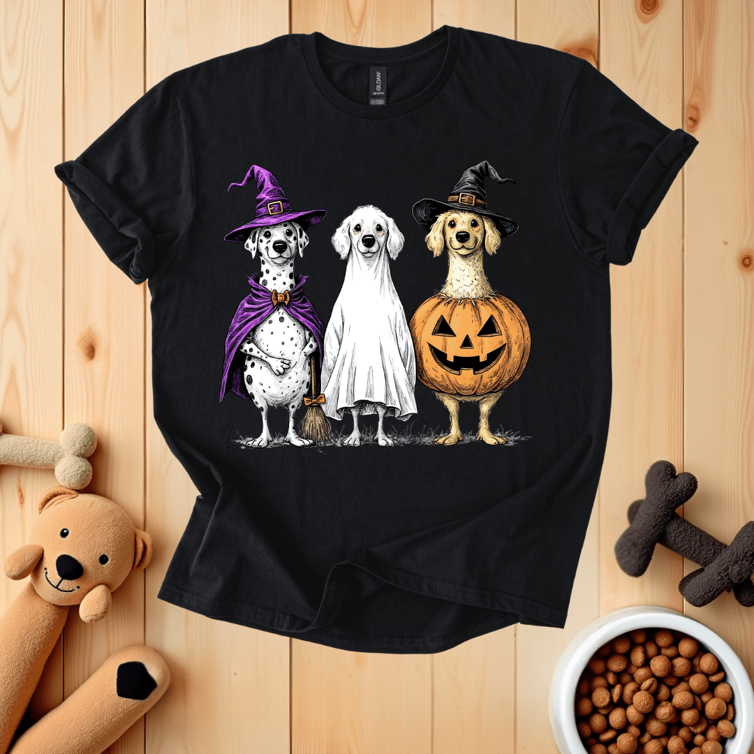 Black / S Dogs Halloween T-Shirt