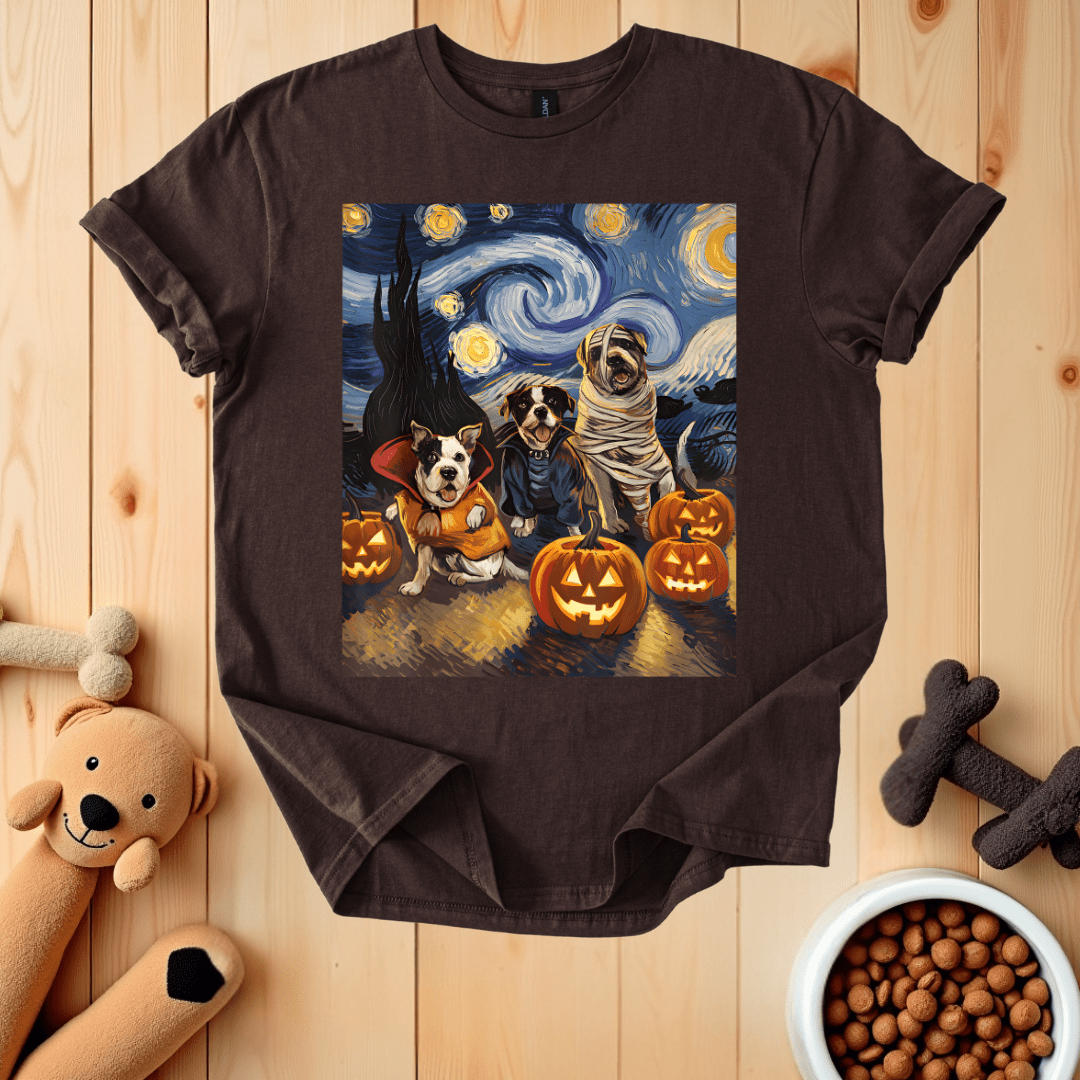Dark Chocolate / S Dogs Halloween T-Shirt