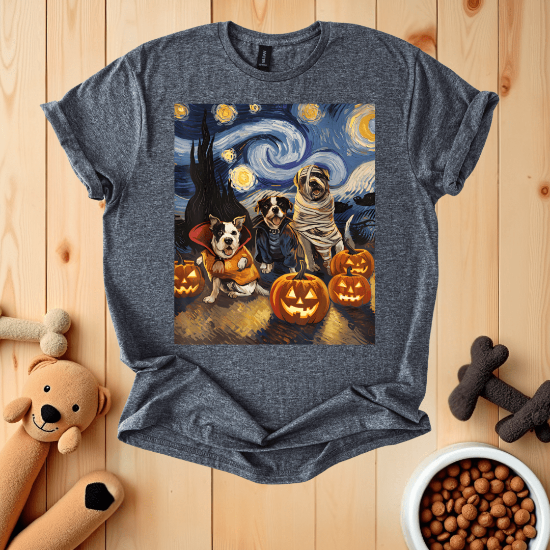Dark Heather / S Dogs Halloween T-Shirt