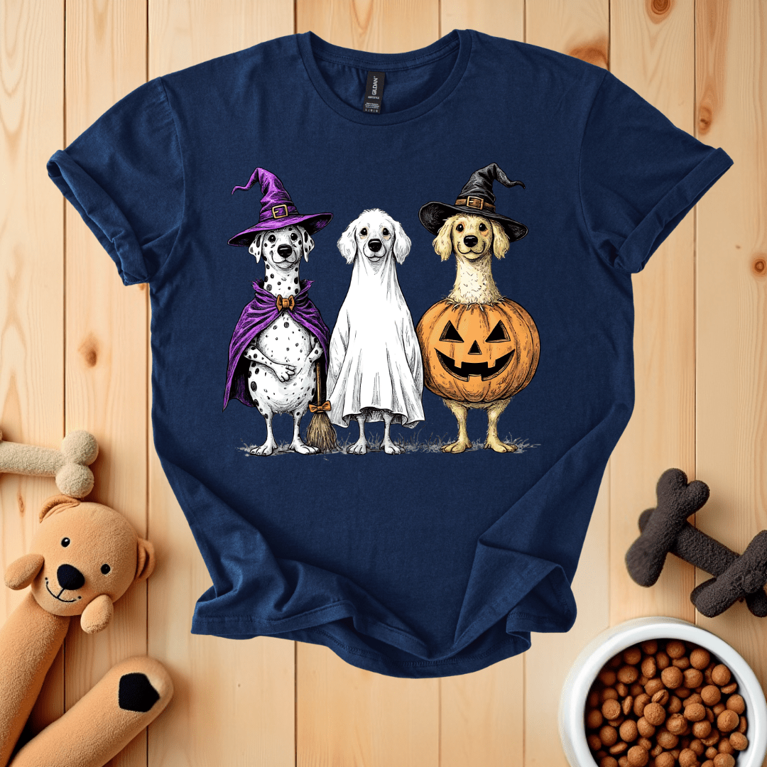 Navy / S Dogs Halloween T-Shirt