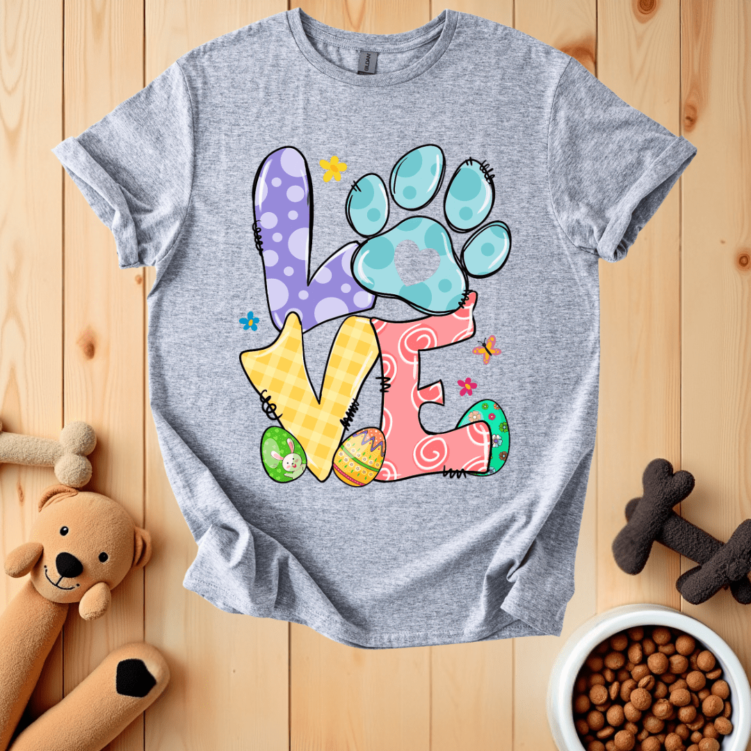 Sport Grey / S Easter Dog Paw Love T-Shirt