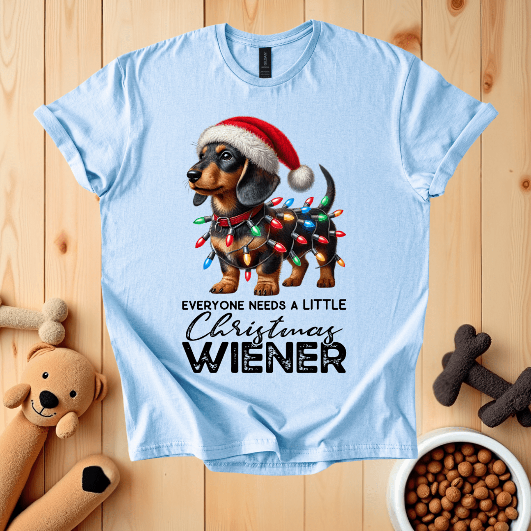 Light Blue / S Everyone Needs A Little Christmas Wiener T-Shirt